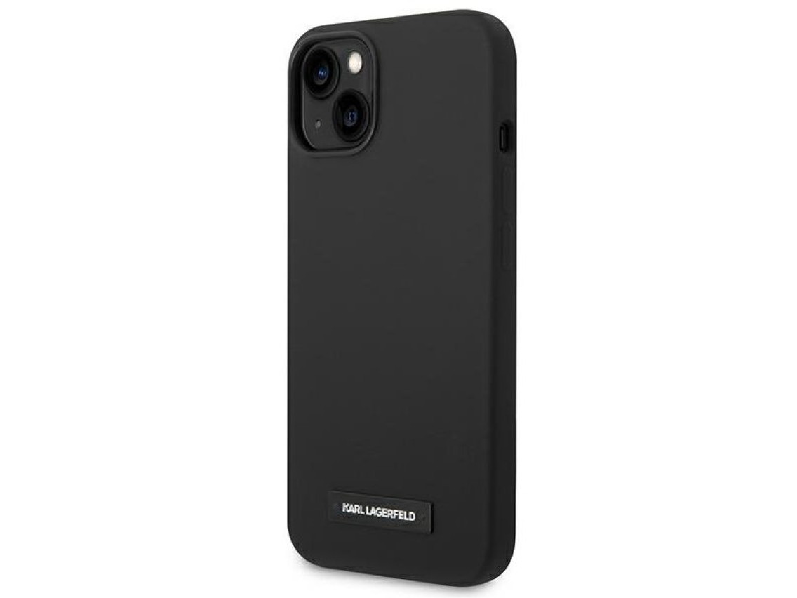 Capa rígida preta com placa de silicone preta Karl Lagerfeld KLHMP14MSLMP1K para iPhone 14 Plus de 6
