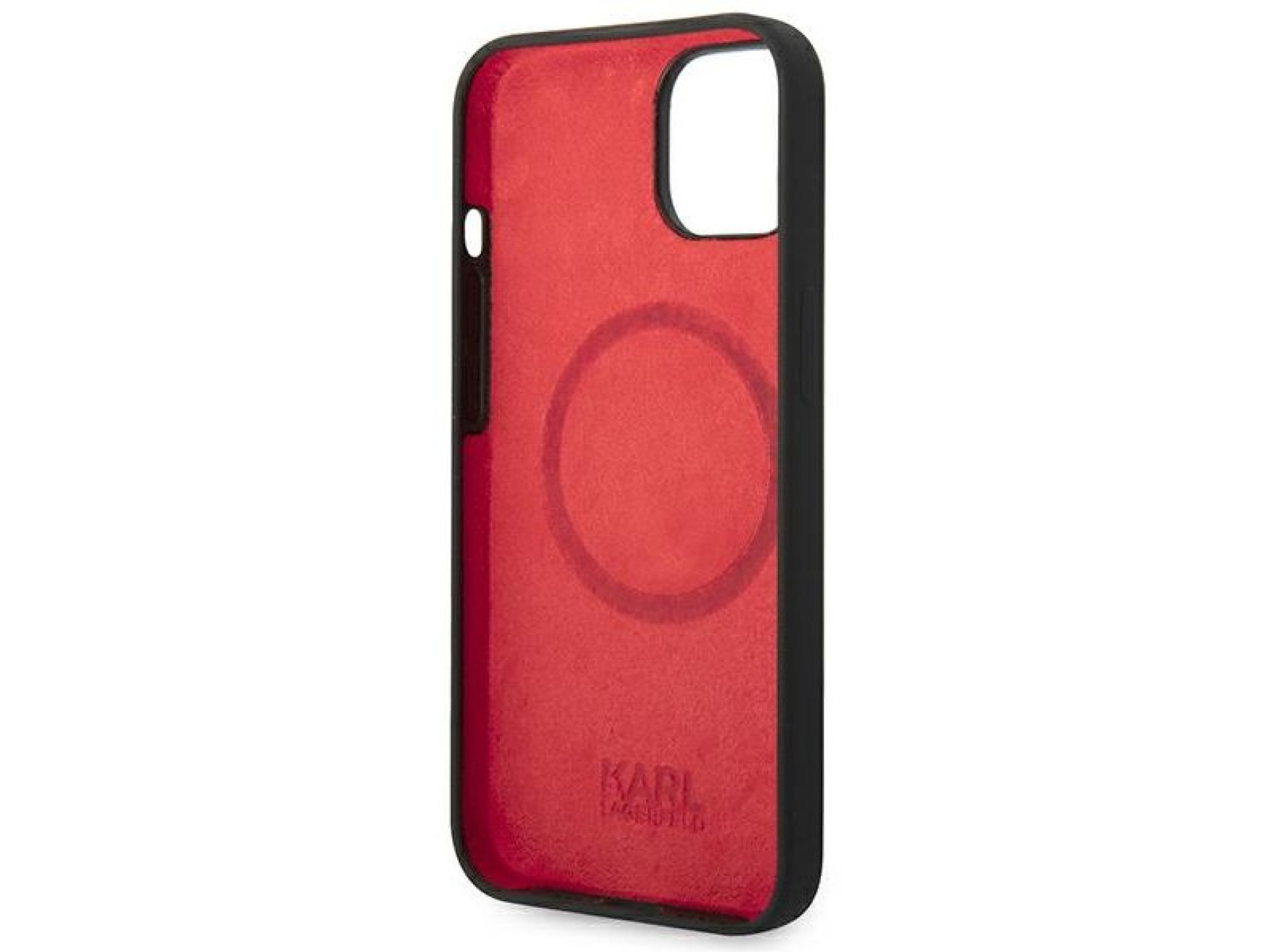Capa rígida preta com placa de silicone preta Karl Lagerfeld KLHMP14MSLMP1K para iPhone 14 Plus de 6