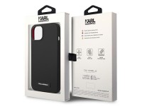 Capa rígida preta com placa de silicone preta Karl Lagerfeld KLHMP14MSLMP1K para iPhone 14 Plus de 6 Capa rígida preta com placa de silicone preta Karl Lagerfeld KLHMP14MSLMP1K para iPhone 14 Plus de 6