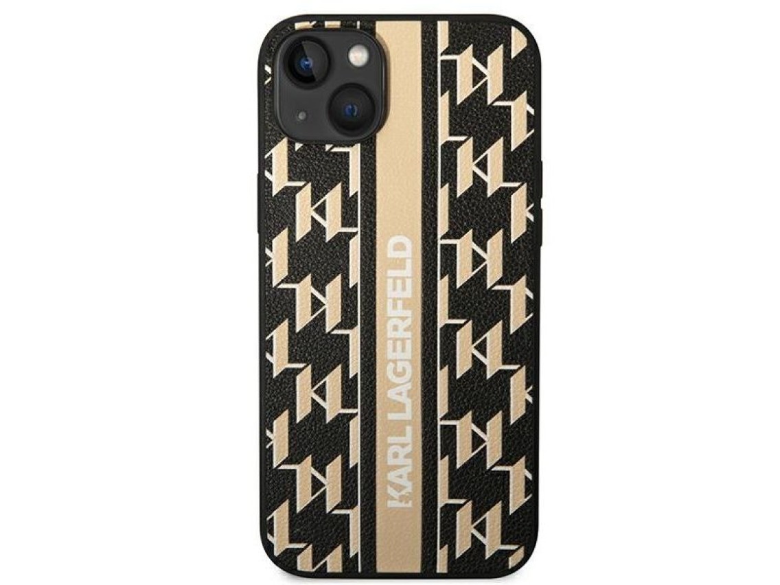 Karl Lagerfeld KLHCP14MPGKLSKW iPhone 14 Plus 6,7" carcasa rígida marrón / franja Monogram marrón