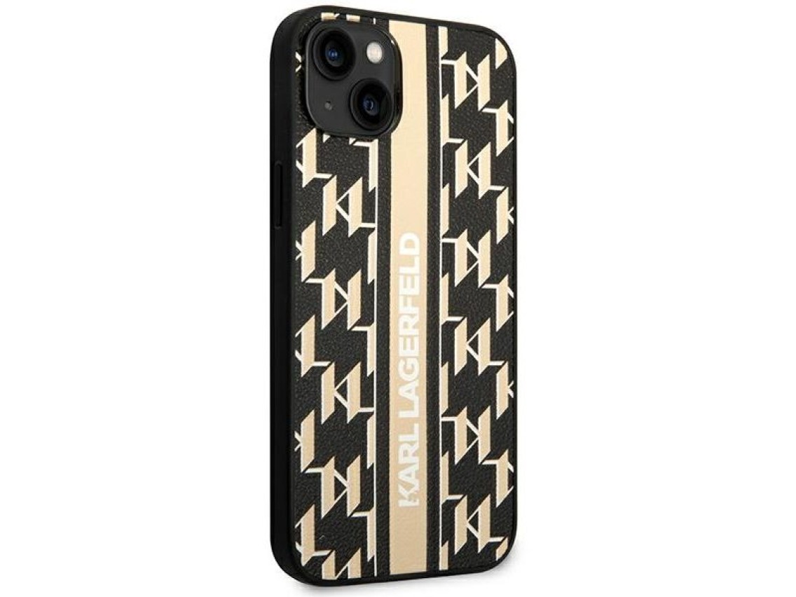Karl Lagerfeld KLHCP14MPGKLSKW iPhone 14 Plus 6,7" carcasa rígida marrón / franja Monogram marrón