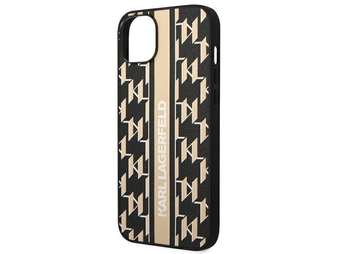 Karl Lagerfeld KLHCP14MPGKLSKW iPhone 14 Plus 6,7" carcasa rígida marrón / franja Monogram marrón