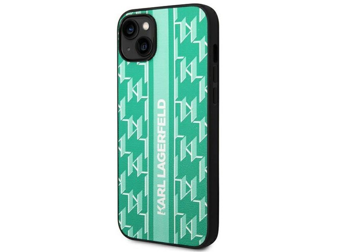 Karl Lagerfeld KLHCP14SPGKLSKN iPhone 14 6.1 "carcasa rígida verde / franja Monogram verde