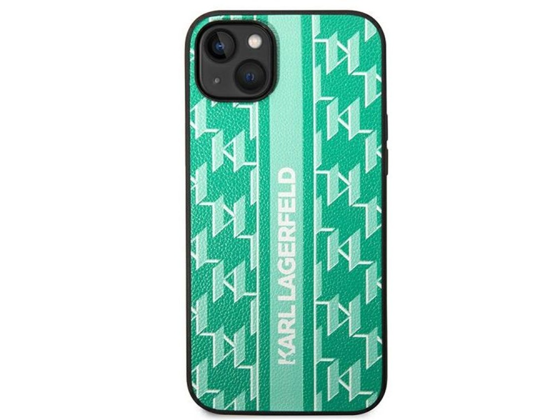 Karl Lagerfeld KLHCP14SPGKLSKN iPhone 14 6.1 "carcasa rígida verde / franja Monogram verde