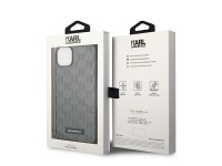 Karl Lagerfeld KLHCP14MSAKLHPG Capa rígida para iPhone 14 Plus de 6,7 polegadas cinza / Logotipo met Karl Lagerfeld KLHCP14MSAKLHPG Capa rígida para iPhone 14 Plus de 6,7 polegadas cinza / Logotipo met
