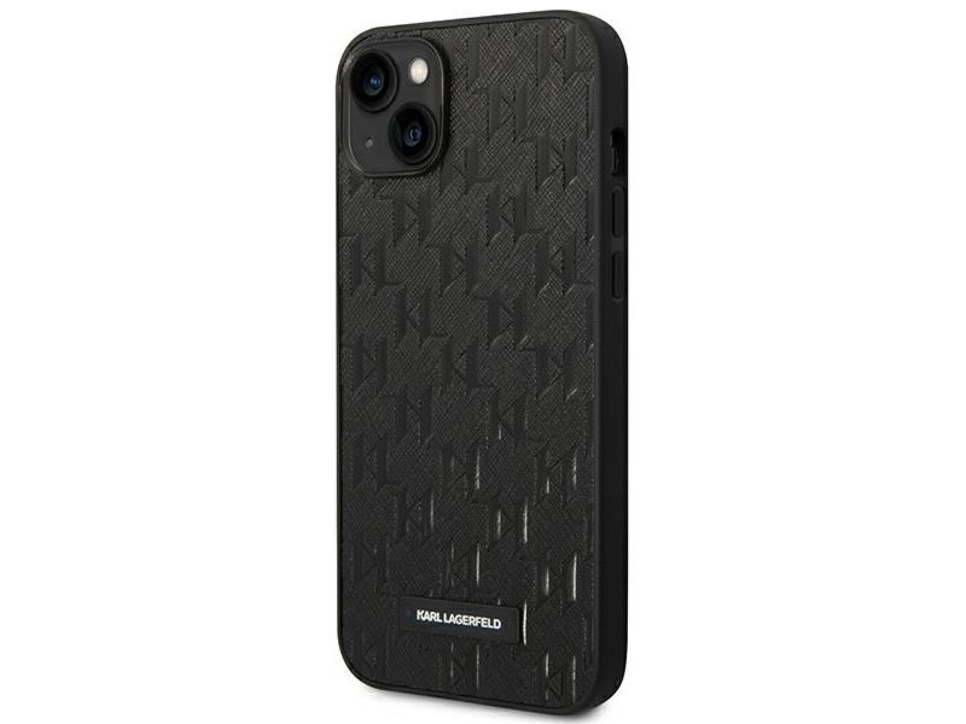 Karl Lagerfeld KLHCP14MSAKLHPK Capa rígida preta para iPhone 14 Plus de 6,7 polegadas com logotipo e