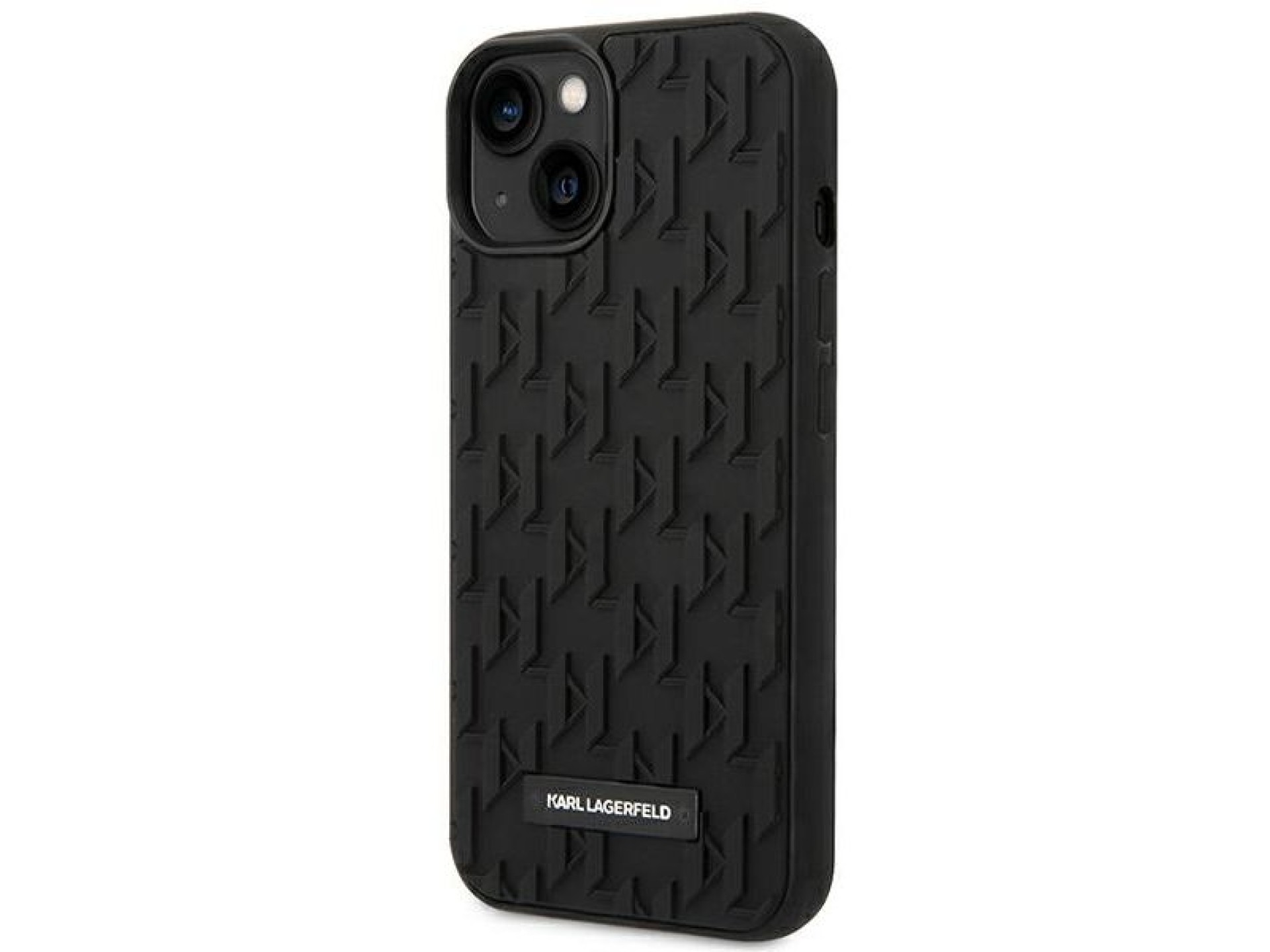 Funda con monograma 3D de Karl Lagerfeld para iPhone 14 Plus - Negra