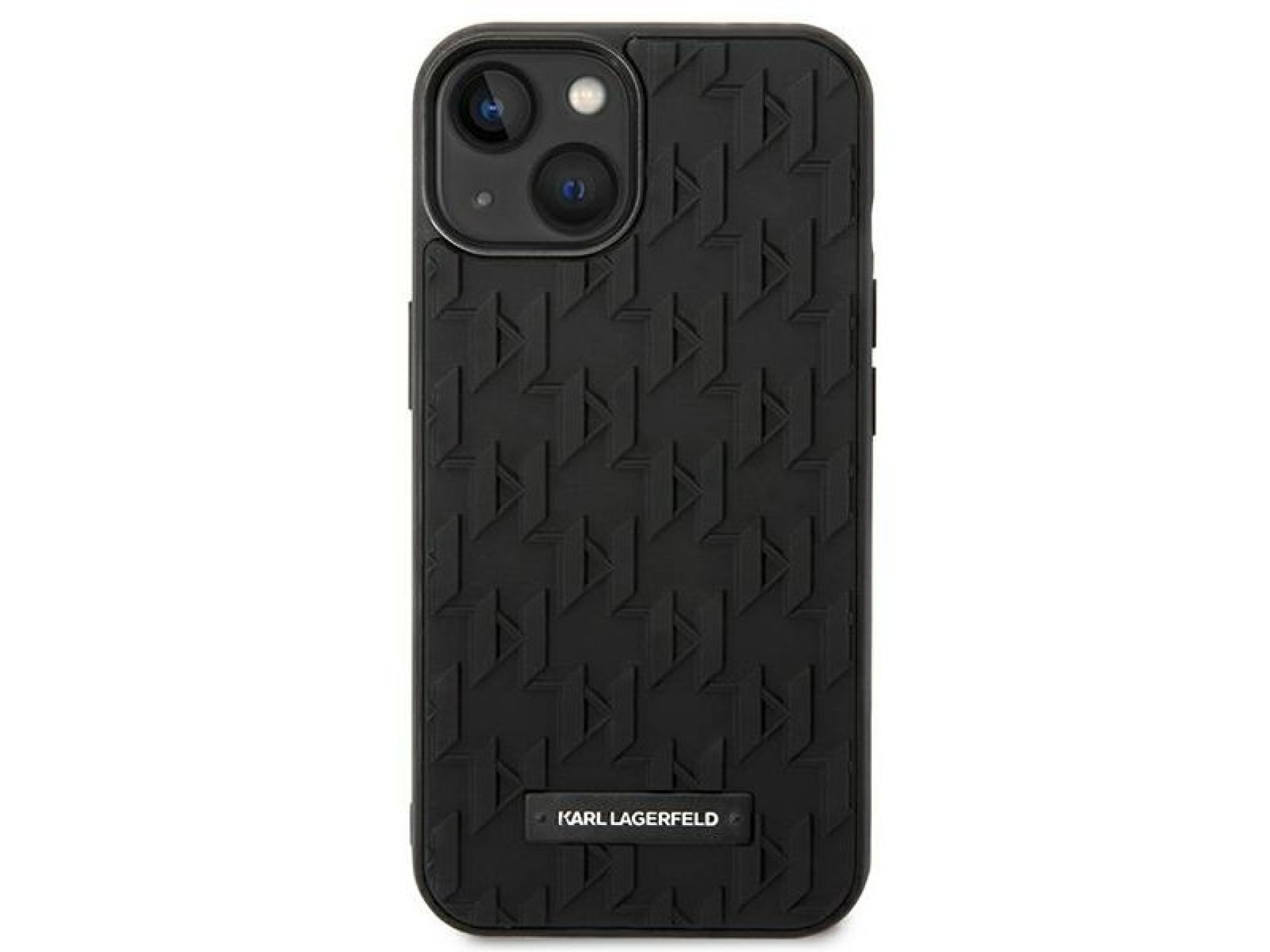 Funda con monograma 3D de Karl Lagerfeld para iPhone 14 Plus - Negra