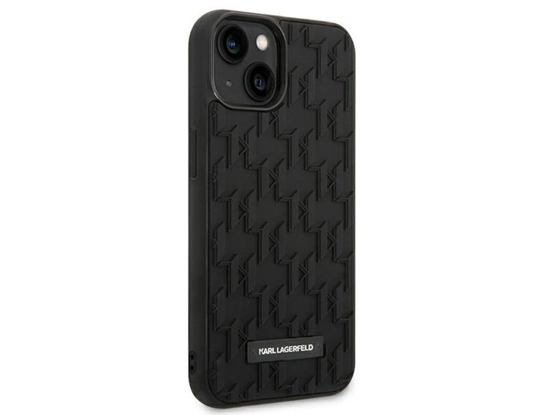 Funda con monograma 3D de Karl Lagerfeld para iPhone 14 Plus - Negra