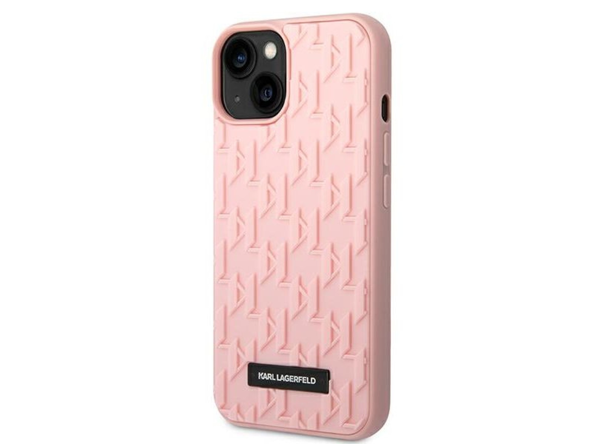 Funda con monograma 3D de Karl Lagerfeld para iPhone 14 Plus - Rosa