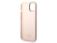 Capa rígida rosa Karl Lagerfeld KLHCP14MSLKHLP para iPhone 14 Plus 6.7" com silicone rosa e a cabeça Capa rígida rosa Karl Lagerfeld KLHCP14MSLKHLP para iPhone 14 Plus 6.7" com silicone rosa e a cabeça