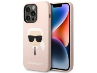 Karl Lagerfeld KLHCP14LSLKHLP iPhone 14 Pro 6.1 "capa rígida rosa / silicone rosa com a cabeça de Ka Karl Lagerfeld KLHCP14LSLKHLP iPhone 14 Pro 6.1 "capa rígida rosa / silicone rosa com a cabeça de Ka