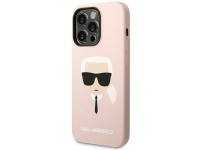Karl Lagerfeld KLHCP14LSLKHLP iPhone 14 Pro 6.1 "capa rígida rosa / silicone rosa com a cabeça de Ka Karl Lagerfeld KLHCP14LSLKHLP iPhone 14 Pro 6.1 "capa rígida rosa / silicone rosa com a cabeça de Ka