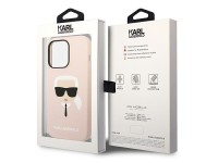 Karl Lagerfeld KLHCP14LSLKHLP iPhone 14 Pro 6.1 "capa rígida rosa / silicone rosa com a cabeça de Ka Karl Lagerfeld KLHCP14LSLKHLP iPhone 14 Pro 6.1 "capa rígida rosa / silicone rosa com a cabeça de Ka