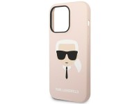 Capa rígida rosa Karl Lagerfeld KLHCP14XSLKHLP para iPhone 14 Pro Max 6.7" com silicone rosa e a cab Capa rígida rosa Karl Lagerfeld KLHCP14XSLKHLP para iPhone 14 Pro Max 6.7" com silicone rosa e a cab
