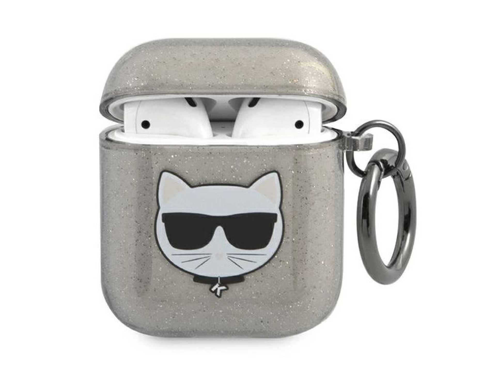 Karl Lagerfeld KLA2UCHGK AirPods 1/2 cover black/black Glitter Choupette