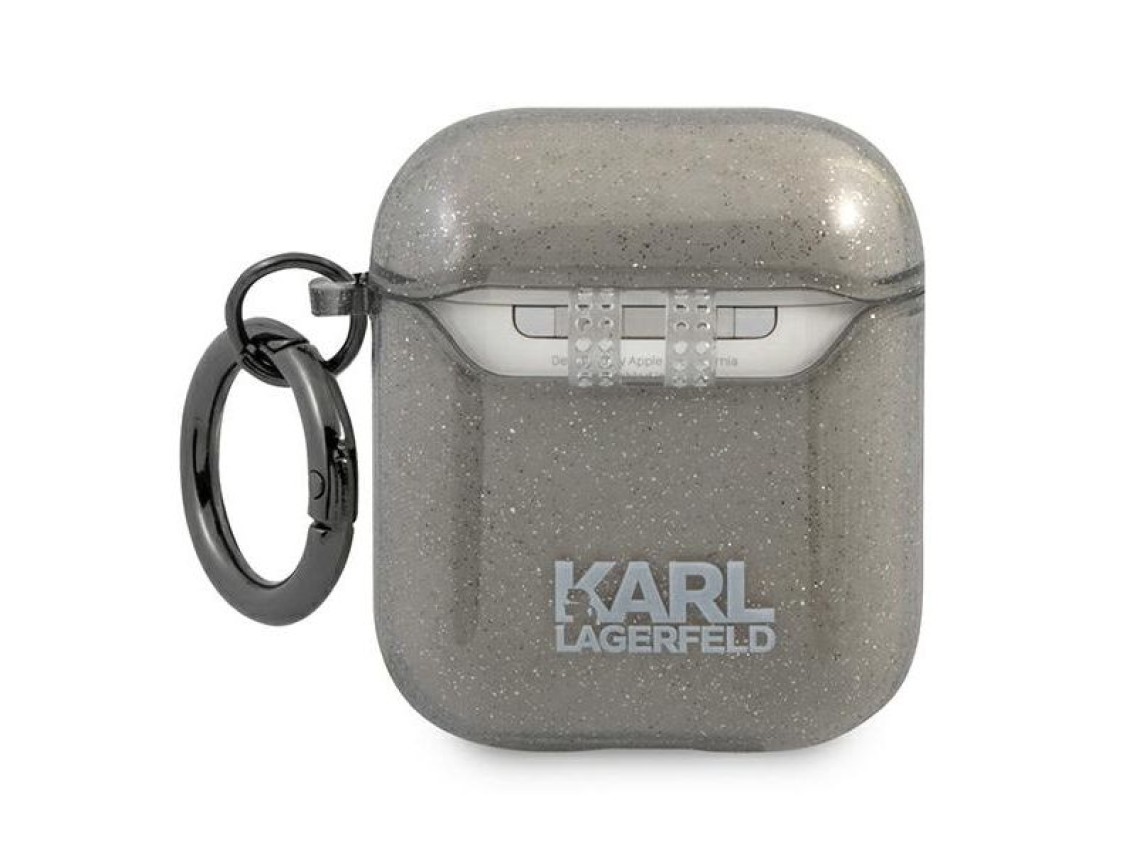 Karl Lagerfeld KLA2UCHGK AirPods 1/2 cover black/black Glitter Choupette