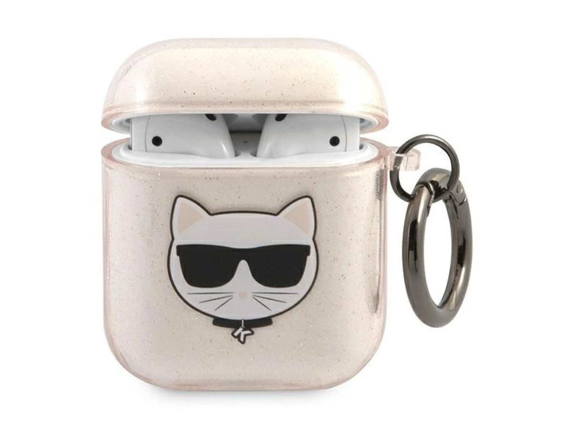 Funda Karl Lagerfeld Glitter Choupette para AirPods 1/2 - Dorada