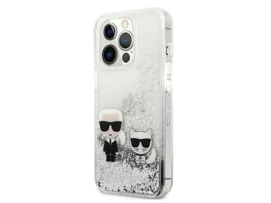 Karl Lagerfeld Liquid Glitter Karl&Choupette case for iPhone 13 Pro / 13 6.1" - silver Karl Lagerfeld Liquid Glitter Karl&Choupette case for iPhone 13 Pro / 13 6.1" - silver