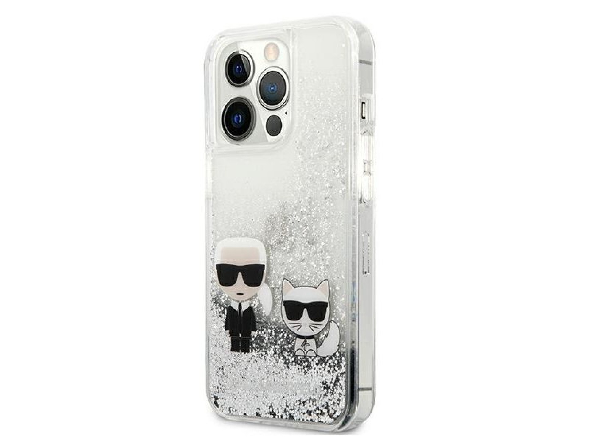 Funda Karl&Choupette de Karl Lagerfeld Liquid Glitter para iPhone 13 Pro / 13 de 6,1