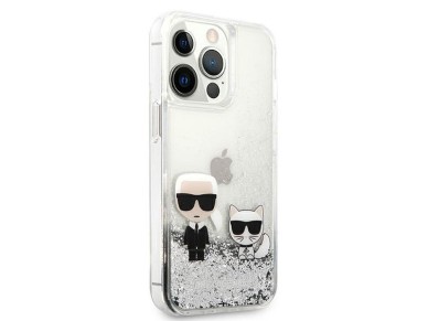 Karl Lagerfeld Liquid Glitter Karl&Choupette case for iPhone 13 Pro / 13 6.1" - silver Karl Lagerfeld Liquid Glitter Karl&Choupette case for iPhone 13 Pro / 13 6.1" - silver