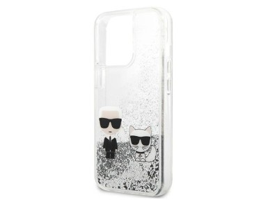 Karl Lagerfeld Liquid Glitter Karl&Choupette case for iPhone 13 Pro / 13 6.1" - silver Karl Lagerfeld Liquid Glitter Karl&Choupette case for iPhone 13 Pro / 13 6.1" - silver