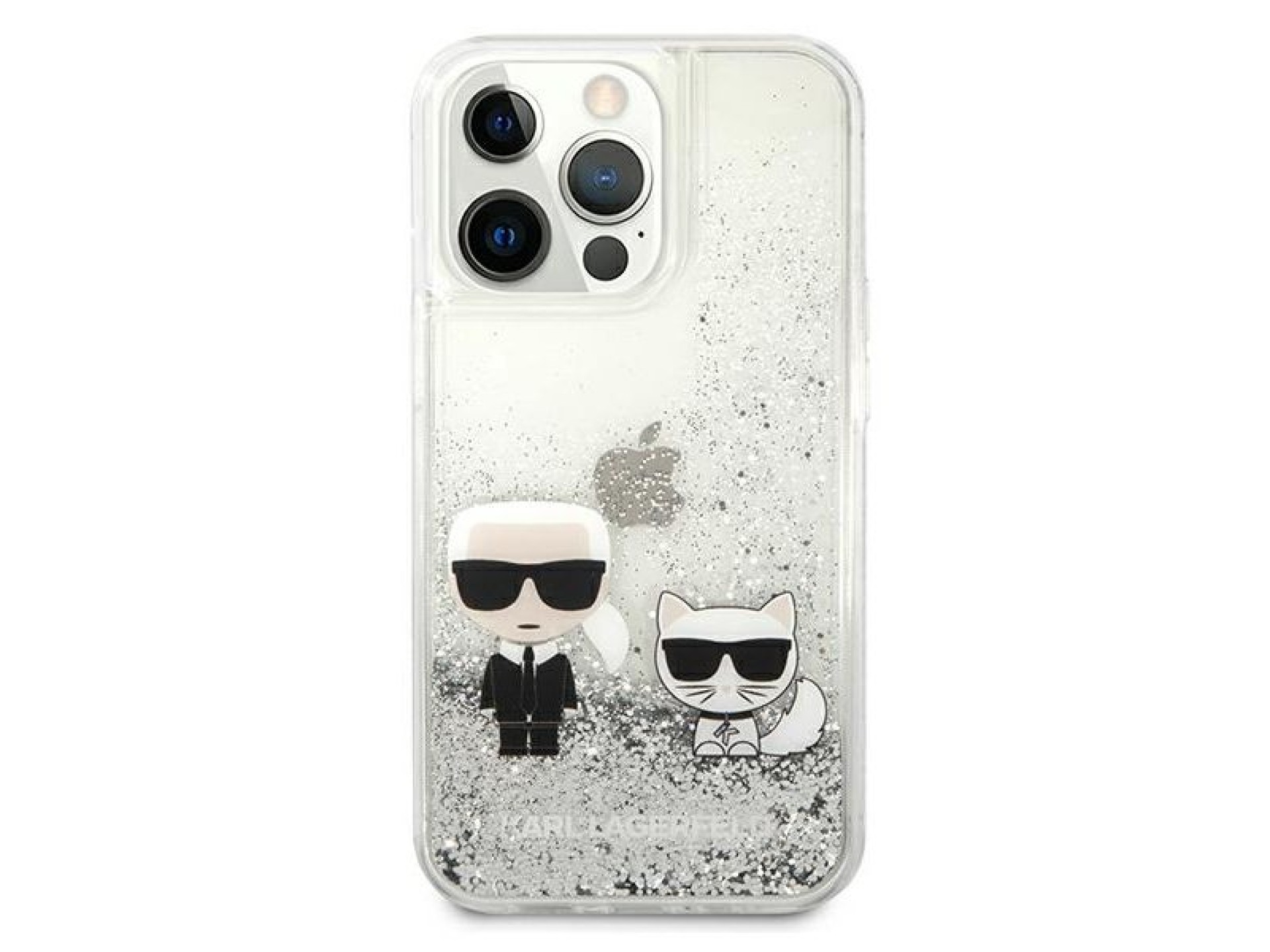 Funda Karl&Choupette con purpurina líquida de Karl Lagerfeld para iPhone 13 Pro Max de 6,7