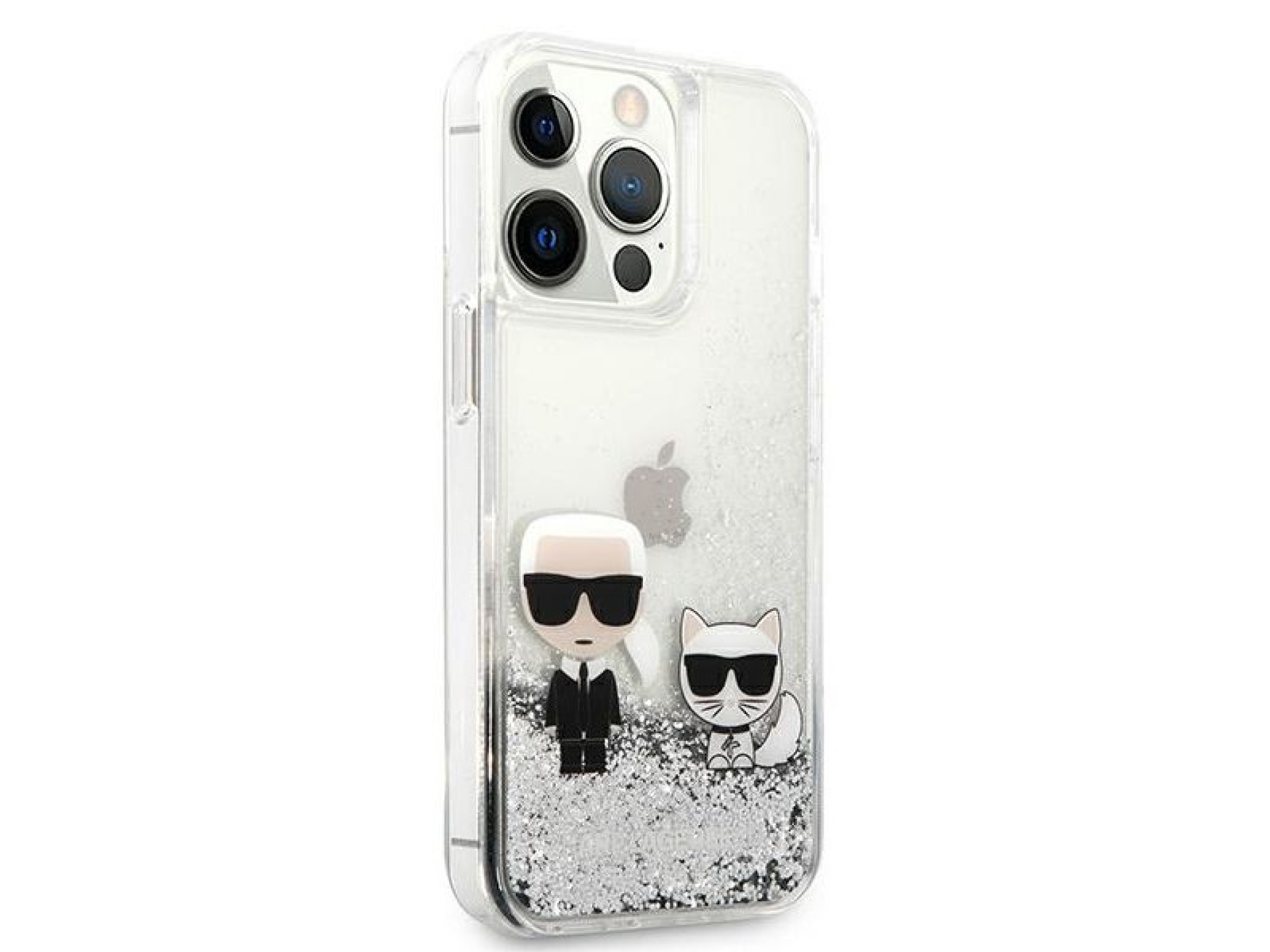 Funda Karl&Choupette con purpurina líquida de Karl Lagerfeld para iPhone 13 Pro Max de 6,7