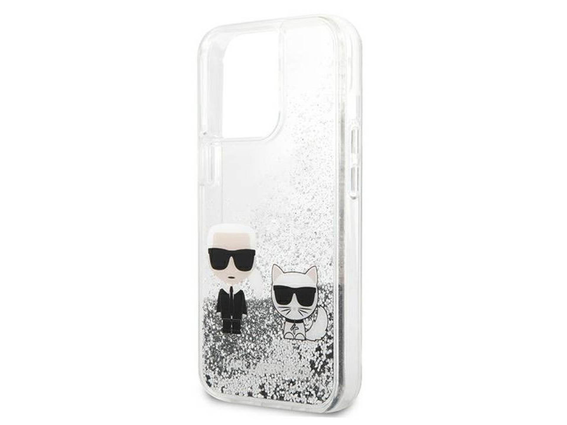 Funda Karl&Choupette con purpurina líquida de Karl Lagerfeld para iPhone 13 Pro Max de 6,7