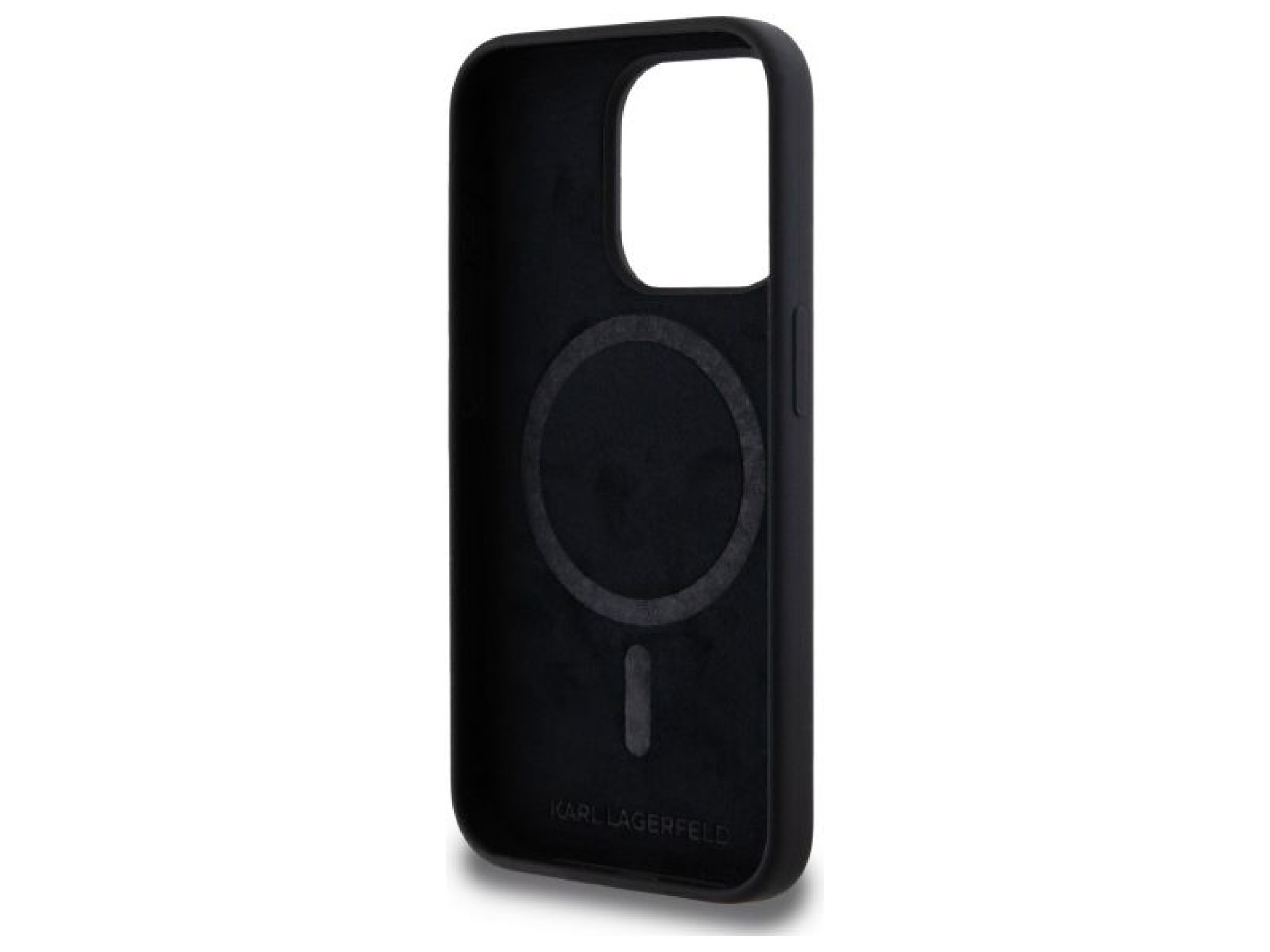 Capa rígida de silicone com estampa da cabeça de Karl Lagerfeld KLHMP15LSKHPPLK para iPhone 15 Pro 6