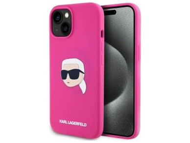 Funda rígida de silicona Karl Lagerfeld KLHMP15SSKHPPLF para iPhone 15 de 6,1" color fucsia/fuschia, Funda rígida de silicona Karl Lagerfeld KLHMP15SSKHPPLF para iPhone 15 de 6,1" color fucsia/fuschia,