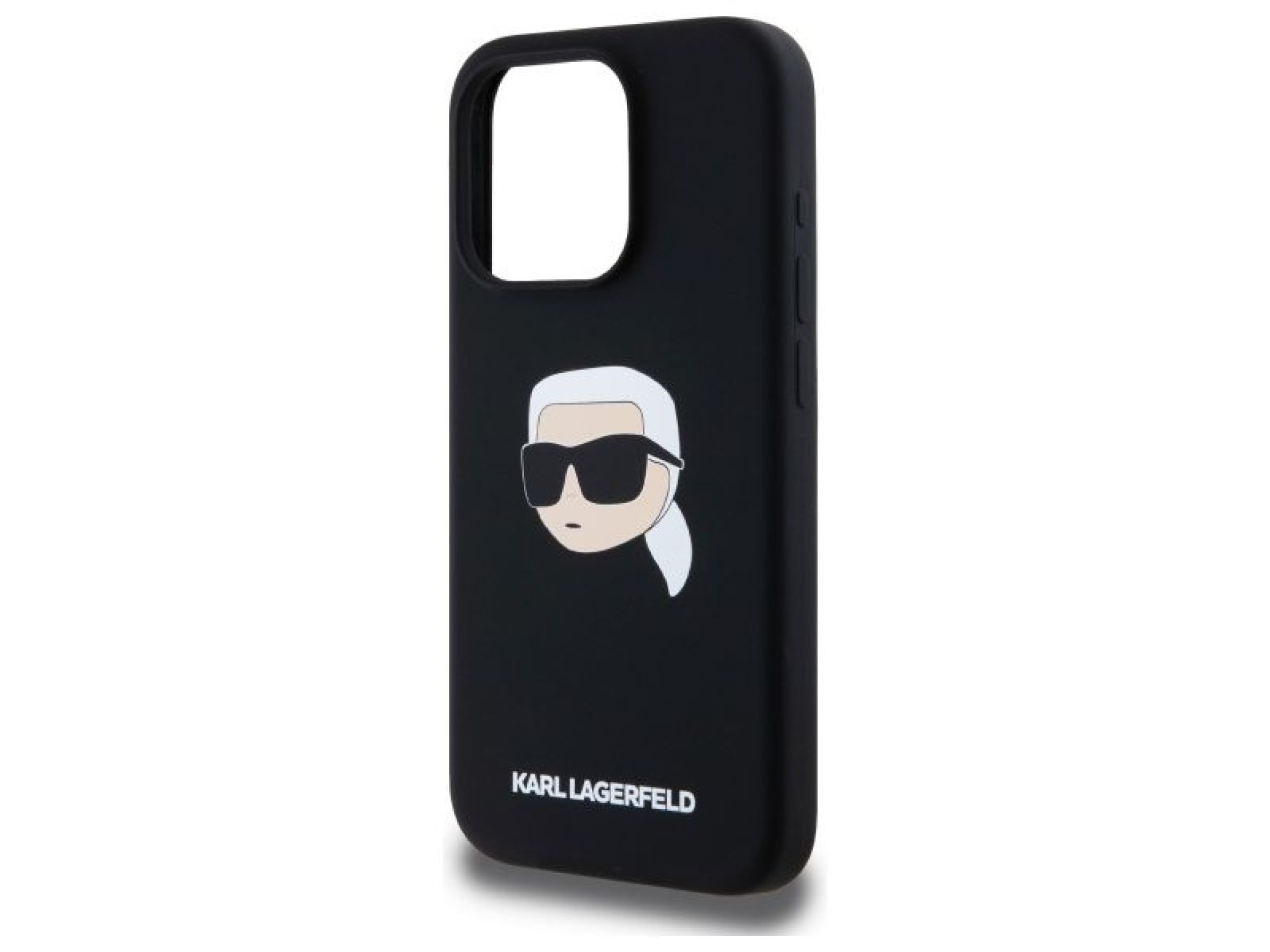 Capa rígida de silicone com estampa da cabeça de Karl Lagerfeld KLHMP15LSKHPPLK para iPhone 15 Pro 6