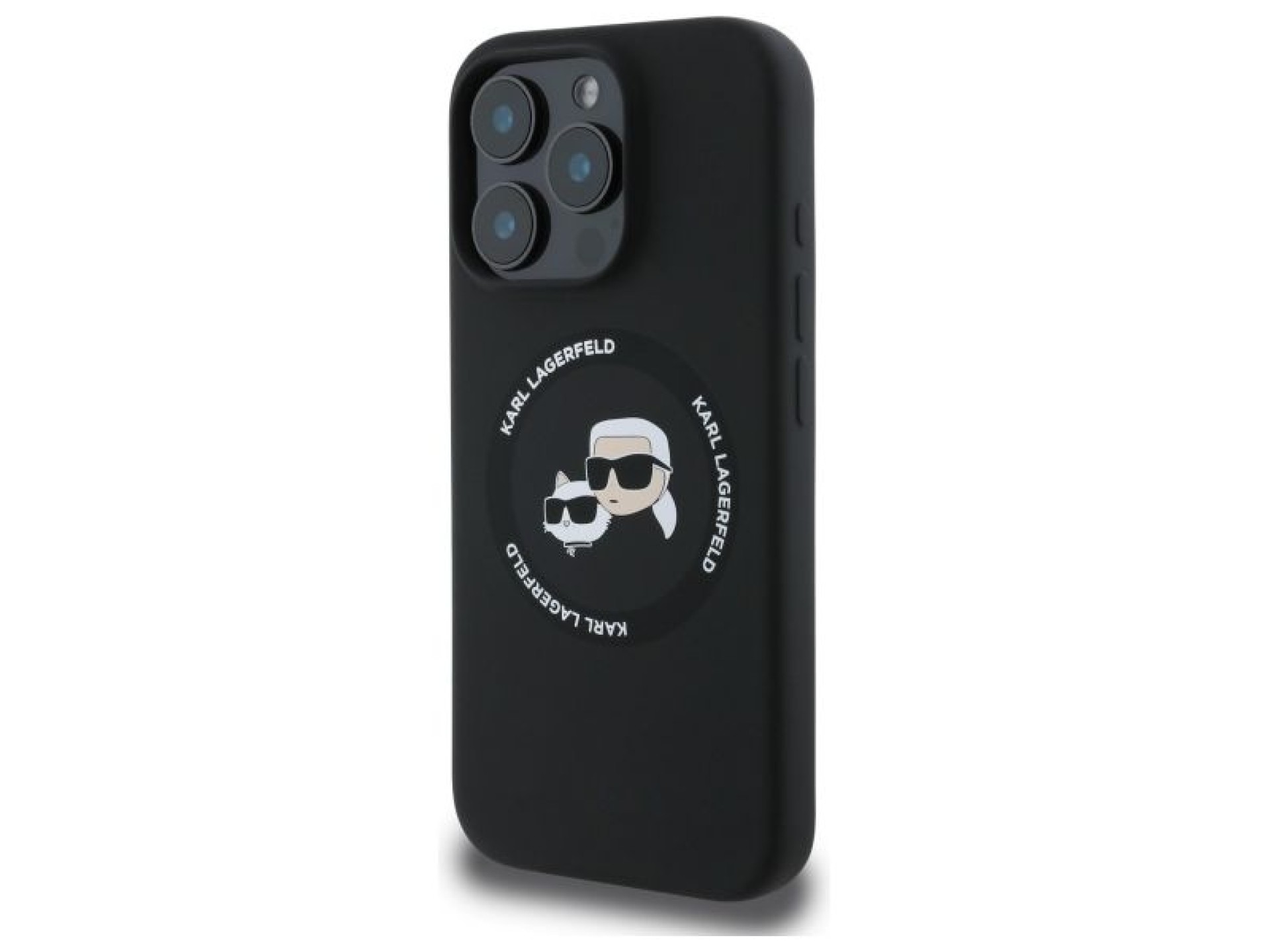 Funda rígida negra/negra Karl Lagerfeld KLHMP16XSKCHTCK para iPhone 16 Pro Max de 6,9