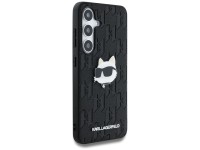 Capa para Samsung Galaxy S25 em couro com monograma Karl Lagerfeld e broche com o logo da Choupette Capa para Samsung Galaxy S25 em couro com monograma Karl Lagerfeld e broche com o logo da Choupette