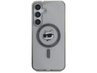 Karl Lagerfeld Button Choupette Head Printed Logo MagSafe Samsung Galaxy S25 case black Karl Lagerfeld Button Choupette Head Printed Logo MagSafe Samsung Galaxy S25 case black