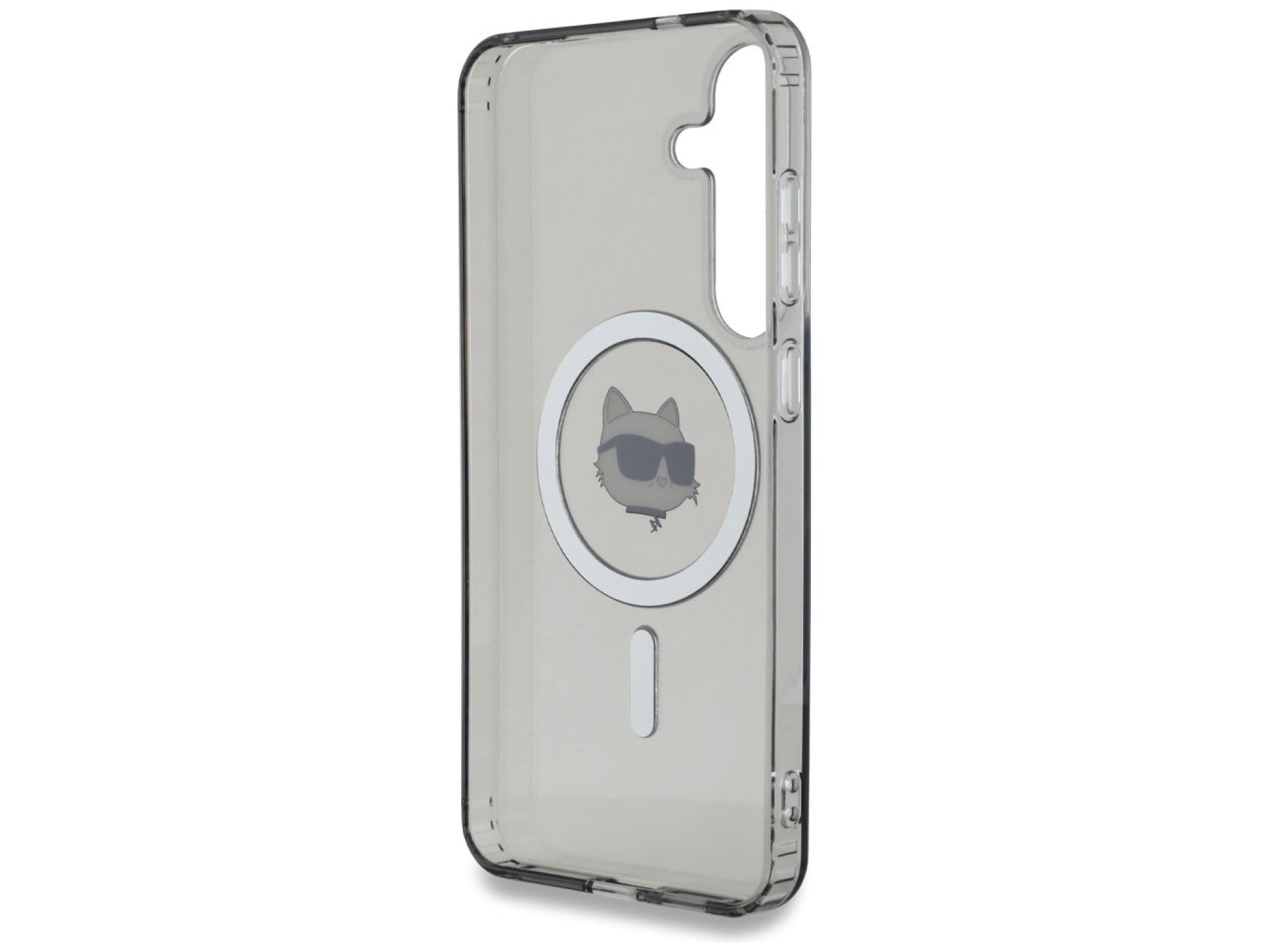 Karl Lagerfeld Button Choupette Head Printed Logo MagSafe Samsung Galaxy S25 case black