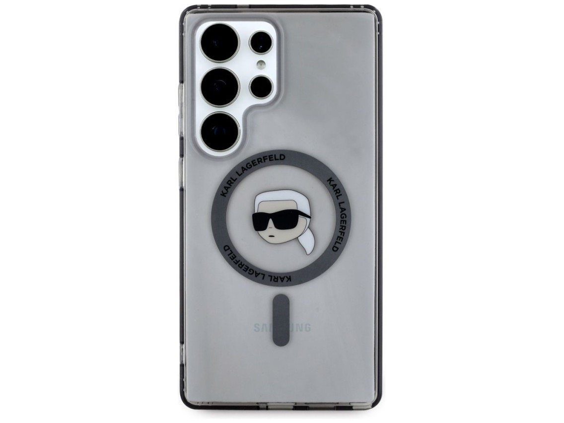 Case Karl Lagerfeld Button Karl Head Printed Logo MagSafe Samsung Galaxy S25 Ultra black