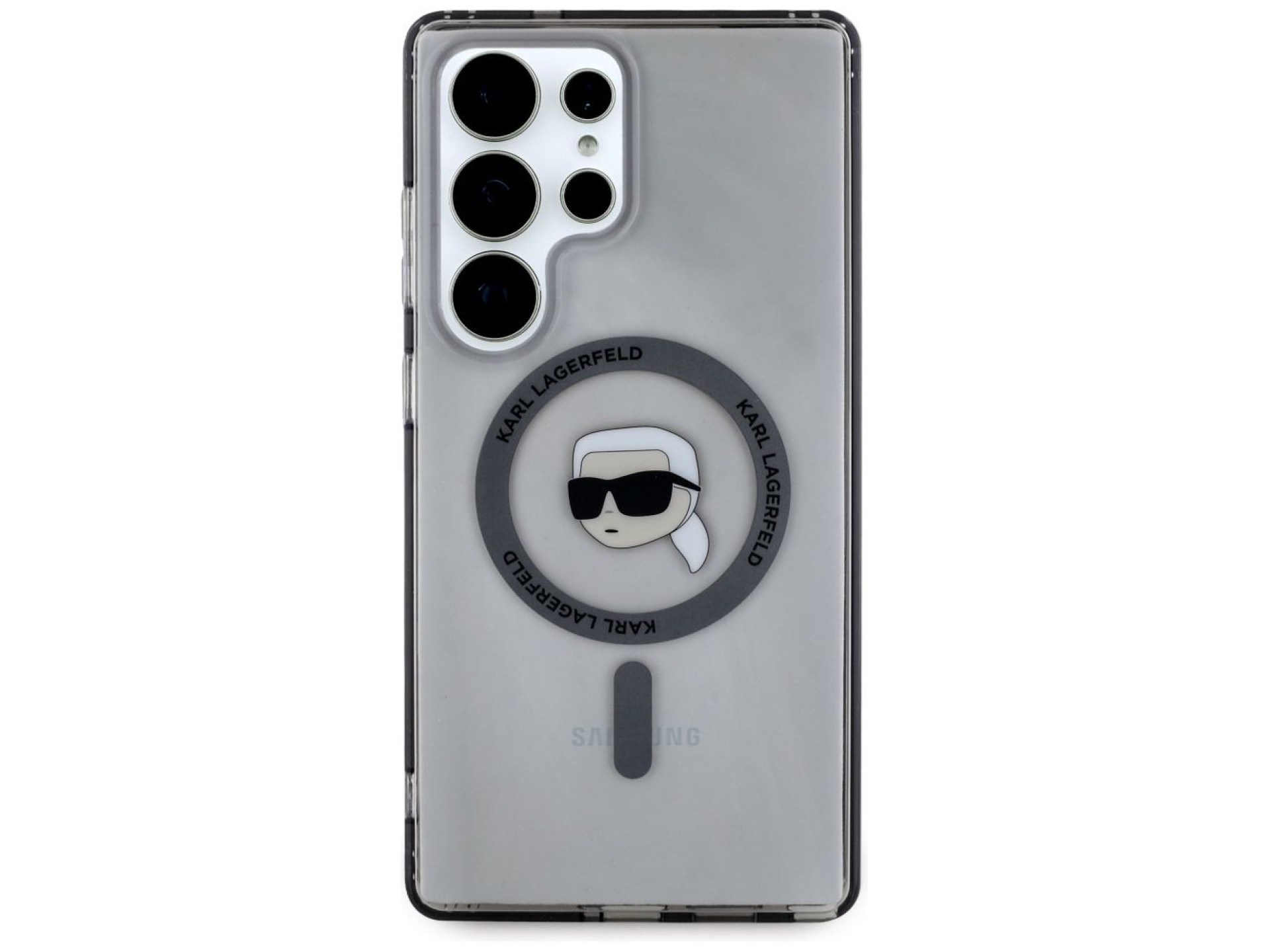 Case Karl Lagerfeld Button Karl Head Printed Logo MagSafe Samsung Galaxy S25 Ultra black