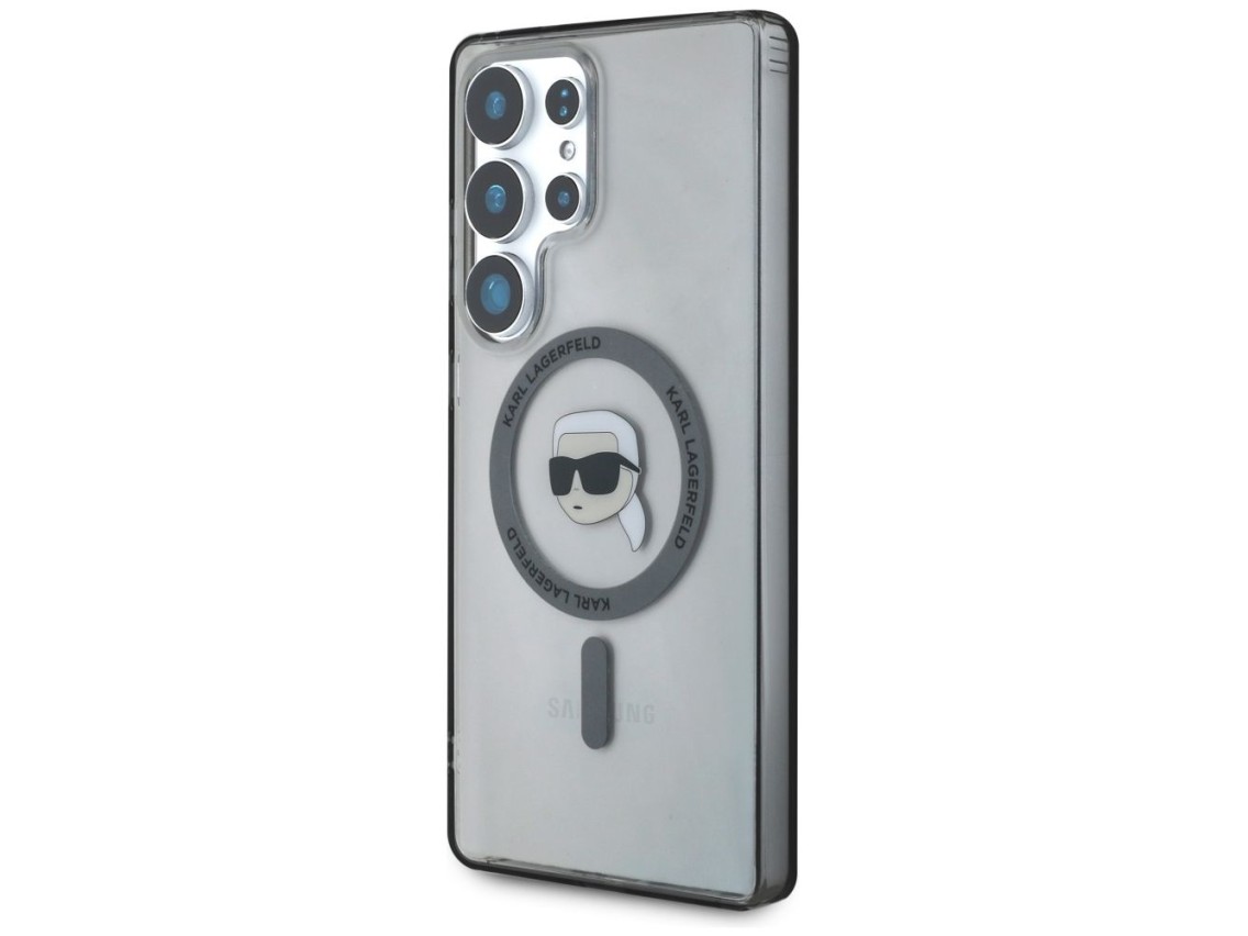 Case Karl Lagerfeld Button Karl Head Printed Logo MagSafe Samsung Galaxy S25 Ultra black