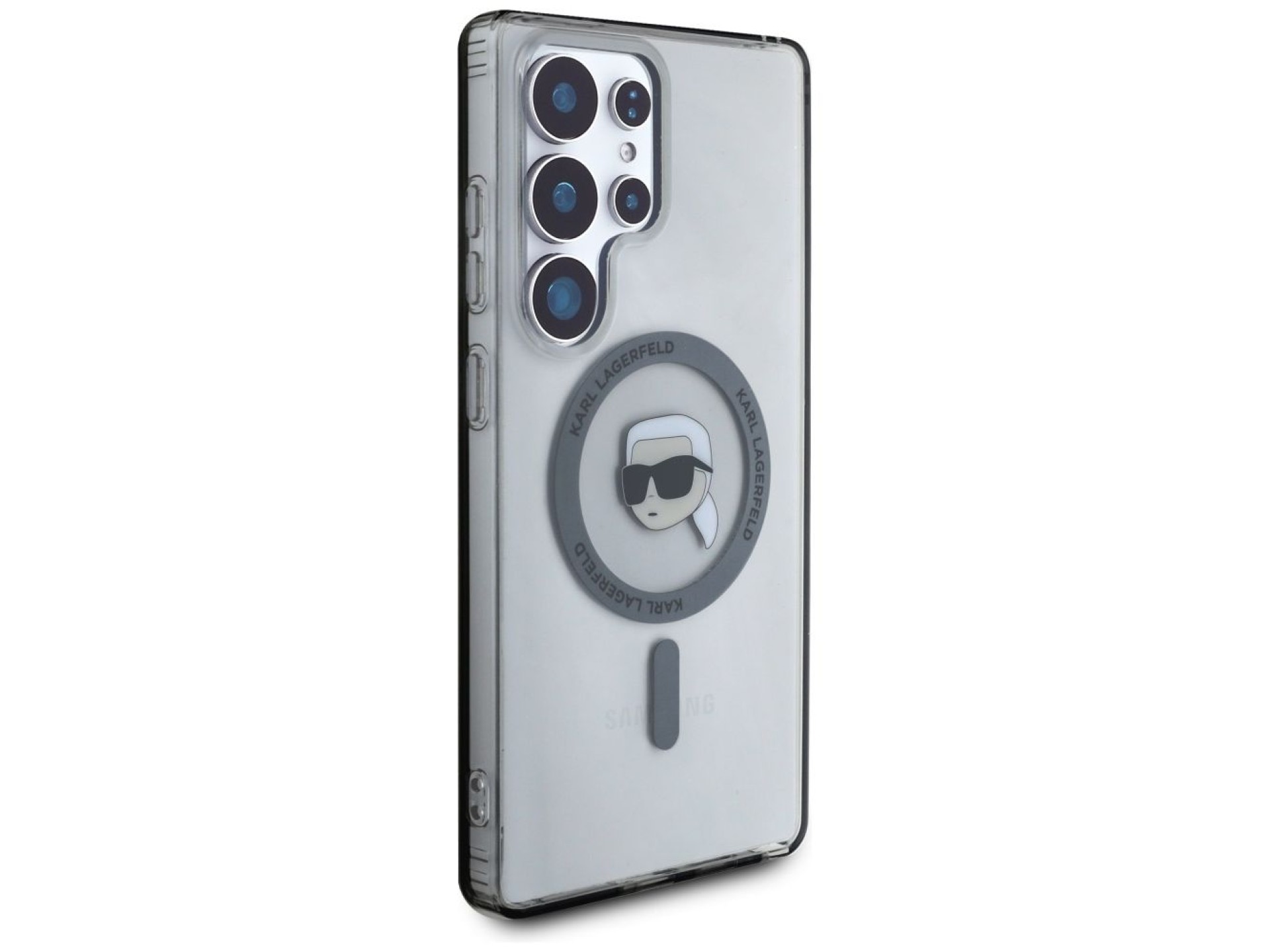 Case Karl Lagerfeld Button Karl Head Printed Logo MagSafe Samsung Galaxy S25 Ultra black