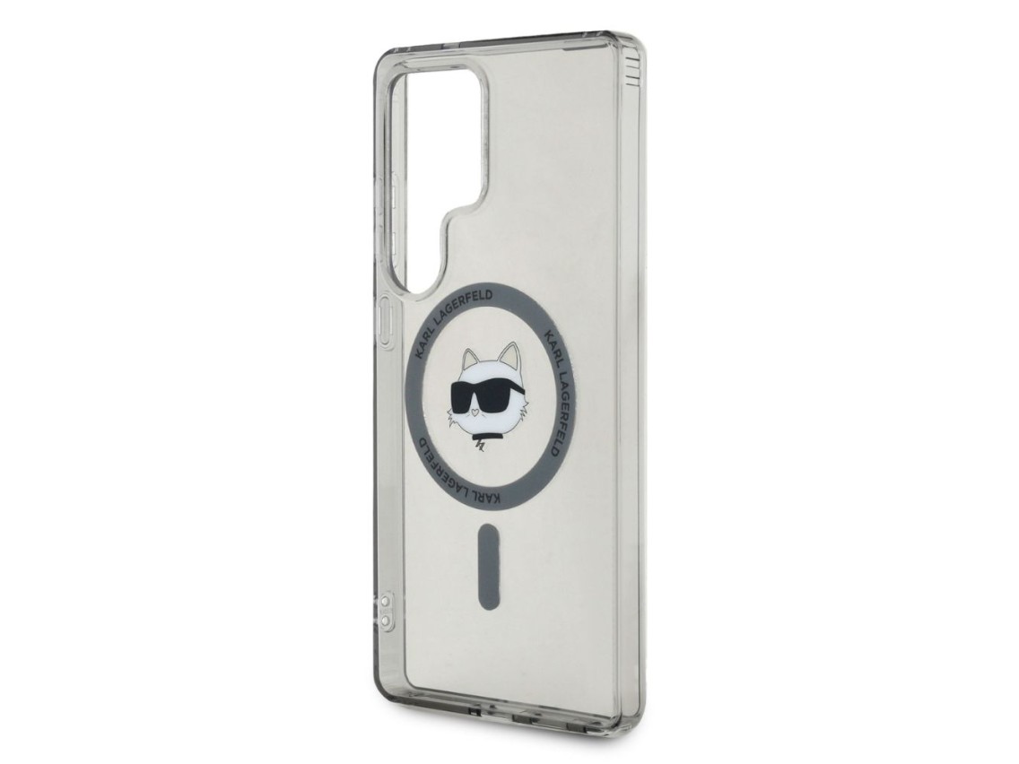 Karl Lagerfeld Button Choupette Head Printed Logo MagSafe Samsung Galaxy S25 Ultra case black