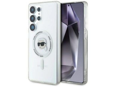 Funda Karl Lagerfeld Button Karl Head con logotipo impreso MagSafe para Samsung Galaxy S25 Ultra bla