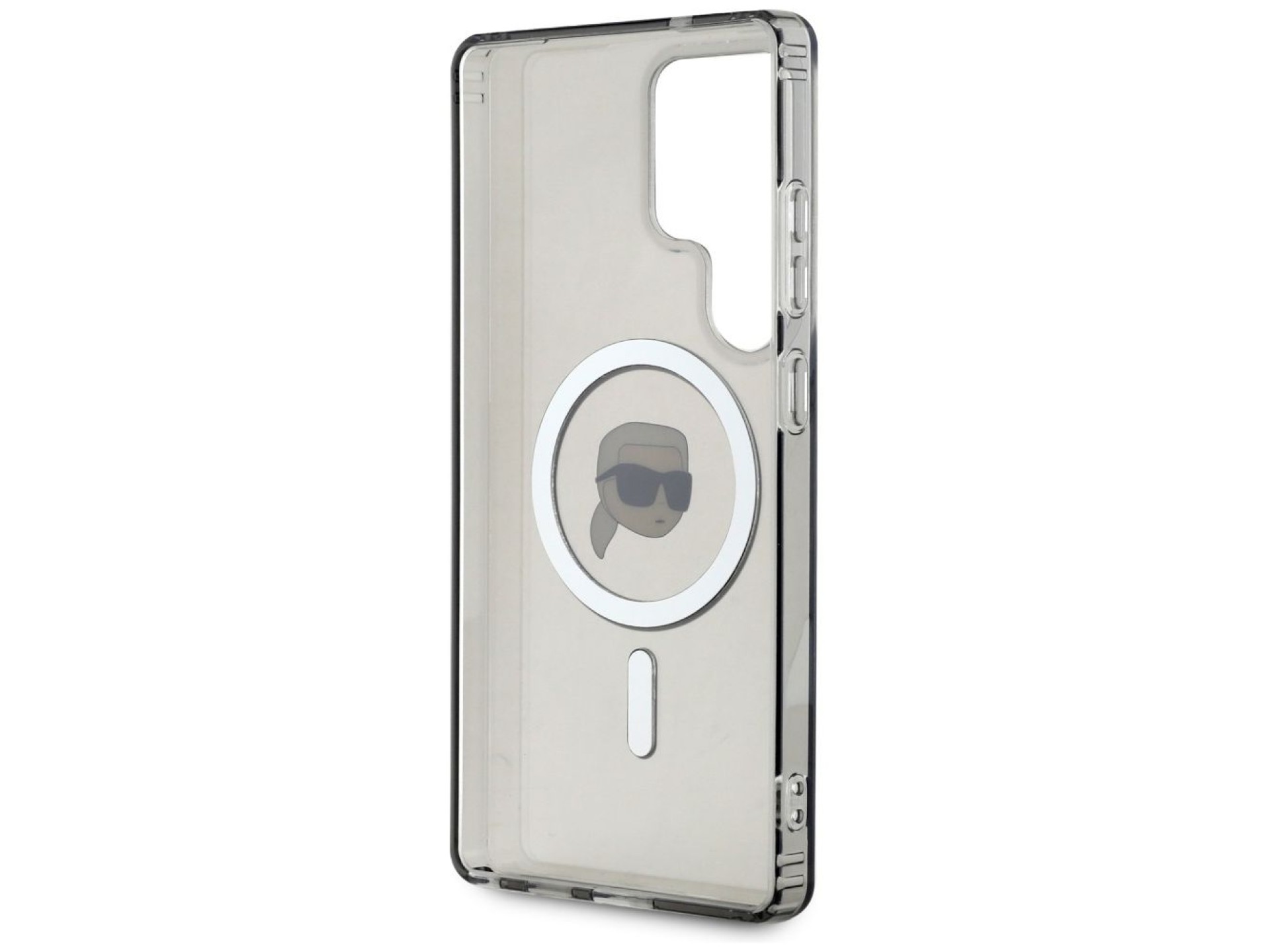 Case Karl Lagerfeld Button Karl Head Printed Logo MagSafe Samsung Galaxy S25 Ultra black