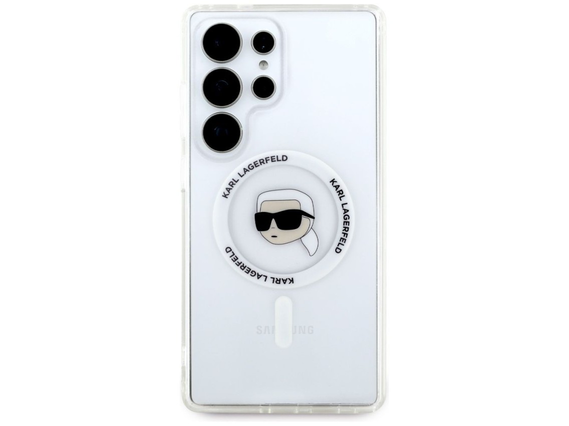 Funda Karl Lagerfeld Button Karl Head con logotipo impreso MagSafe para Samsung Galaxy S25 Ultra bla