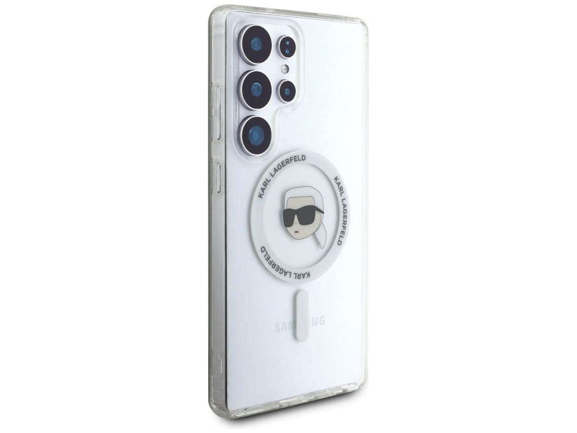 Funda Karl Lagerfeld Button Karl Head con logotipo impreso MagSafe para Samsung Galaxy S25 Ultra bla
