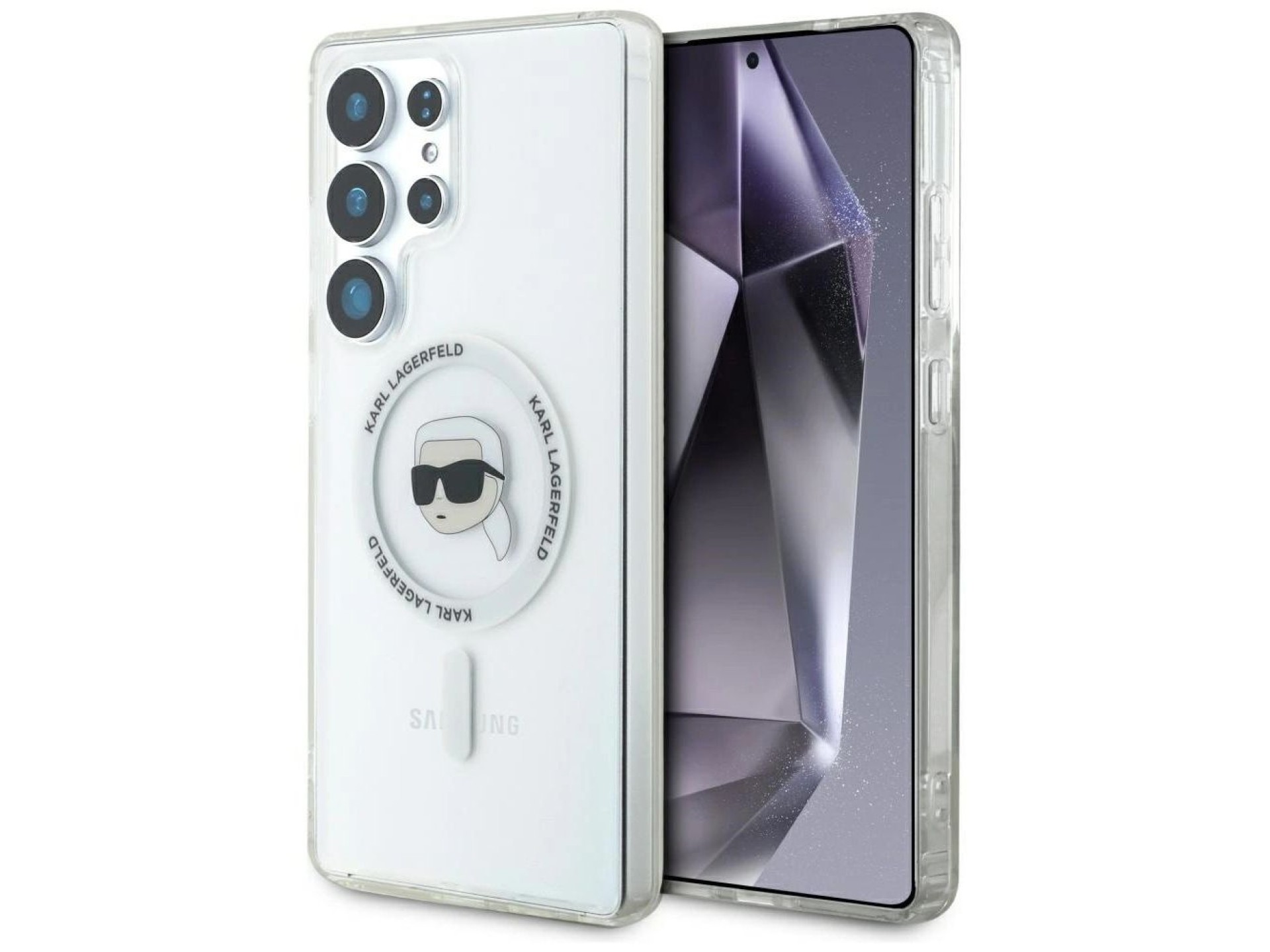 Funda Karl Lagerfeld Button Karl Head con logotipo impreso MagSafe para Samsung Galaxy S25 Ultra bla