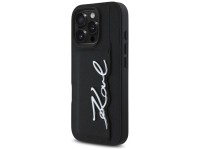 Karl Lagerfeld HC Grained PU Cardslot Metal Signature iPhone 16 Pro Case - Black Karl Lagerfeld HC Grained PU Cardslot Metal Signature iPhone 16 Pro Case - Black