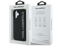 Funda Karl Lagerfeld HC 3D de goma alargada con purpurina para iPhone 16 - Negra Funda Karl Lagerfeld HC 3D de goma alargada con purpurina para iPhone 16 - Negra