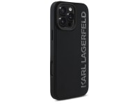 Karl Lagerfeld HC 3D Rubber Elongated Glitter iPhone 16 Pro Case - Black