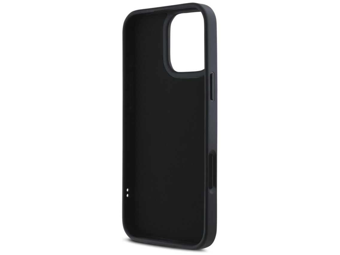 Karl Lagerfeld HC 3D Rubber Elongated Glitter iPhone 16 Pro Case - Black